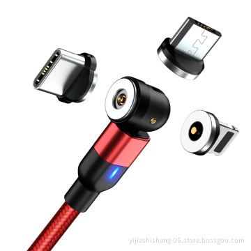 540 Degree Rotating Magnetic Charging Cable 3 in 1 Charger Cable Micro USB/Type C Charger Cord for Phone